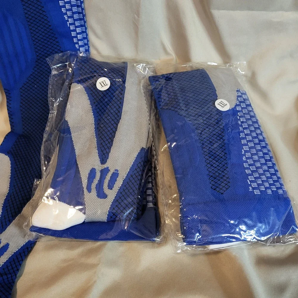 XXL Compression Socks 3 Pack Blue 20-30 mmHg Knee High Support Stockings‎